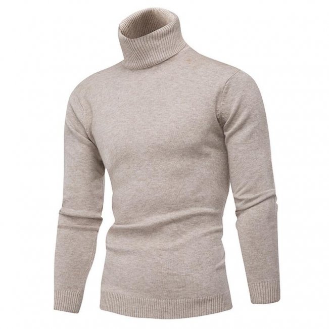 Winter Thick Warm 100% Cashmere Sweater Men Turtleneck Brand New Sweaters Slim Fit Pullover Mens Knitwear Double Collar 8418580481#