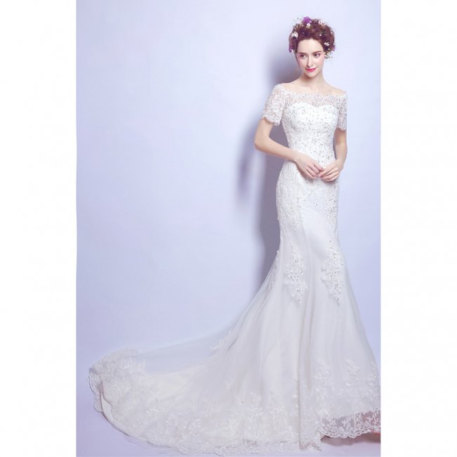 Bohemian Sweep Train Wedding Dresses Mermaid Bridal Gowns 8481957803#