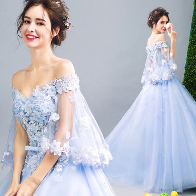 New Arrival Sequins Blue Prom Dresses 8482055008#