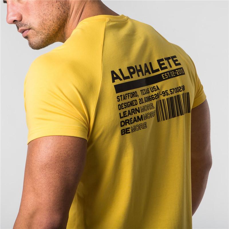 ALPHALETE Men Summer Gyms Casual T Shirt Crossfit Fitness Bodybuilding ...