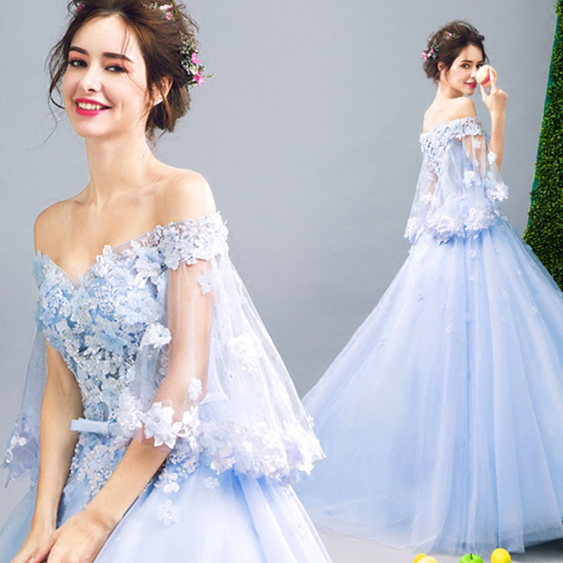 New Arrival Sequins Blue Prom Dresses 8482055008#