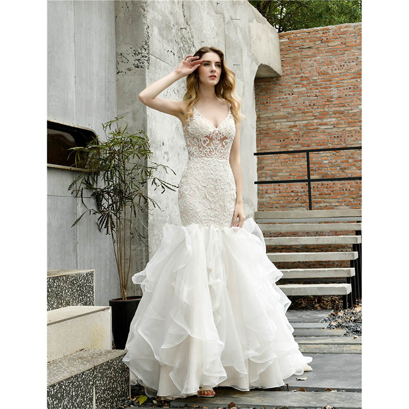 Sparkly Mermaid Wedding Dresses for Bride 8510024030#