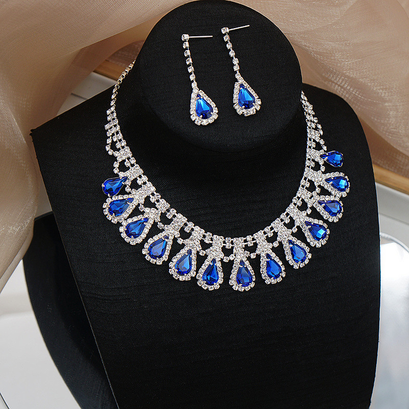 Sparkling Necklace Earrings Jewelry Set #88211592220